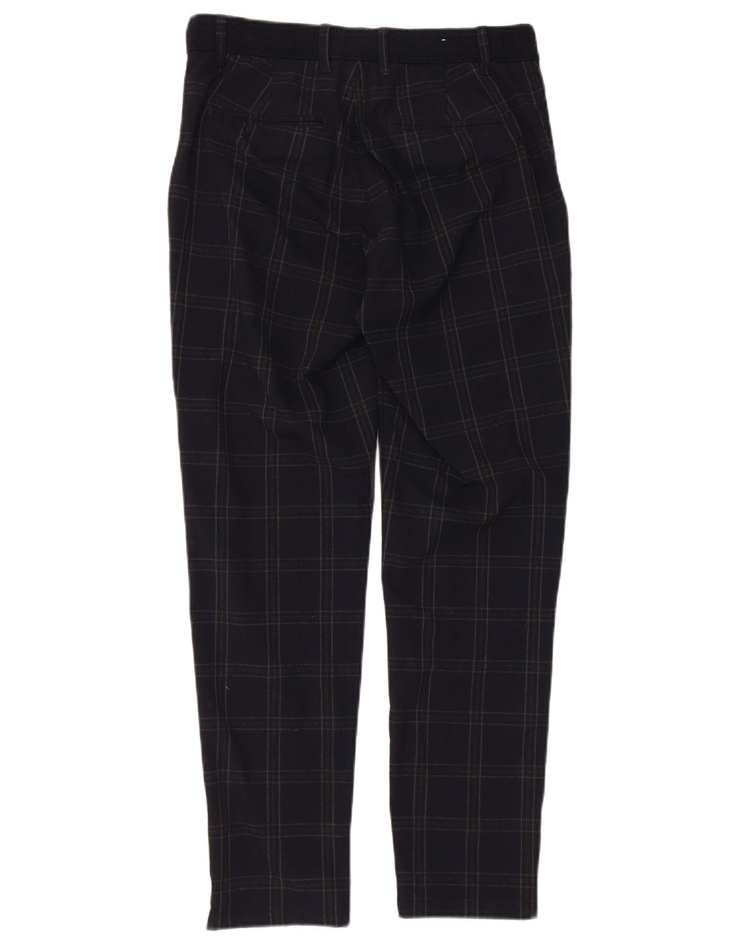 Pantaloni chino slim pentru bărbați ZARA Mici L30 L29 Poliester cu carouri bleumarin