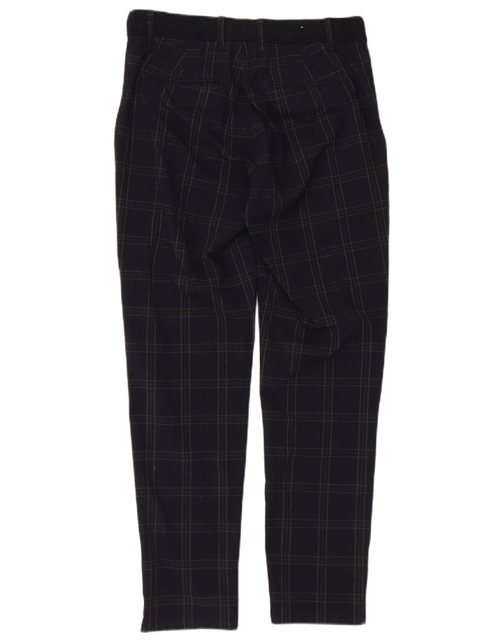 Pantaloni chino slim pentru bărbați ZARA Mici L30 L29 Poliester cu carouri bleumarin