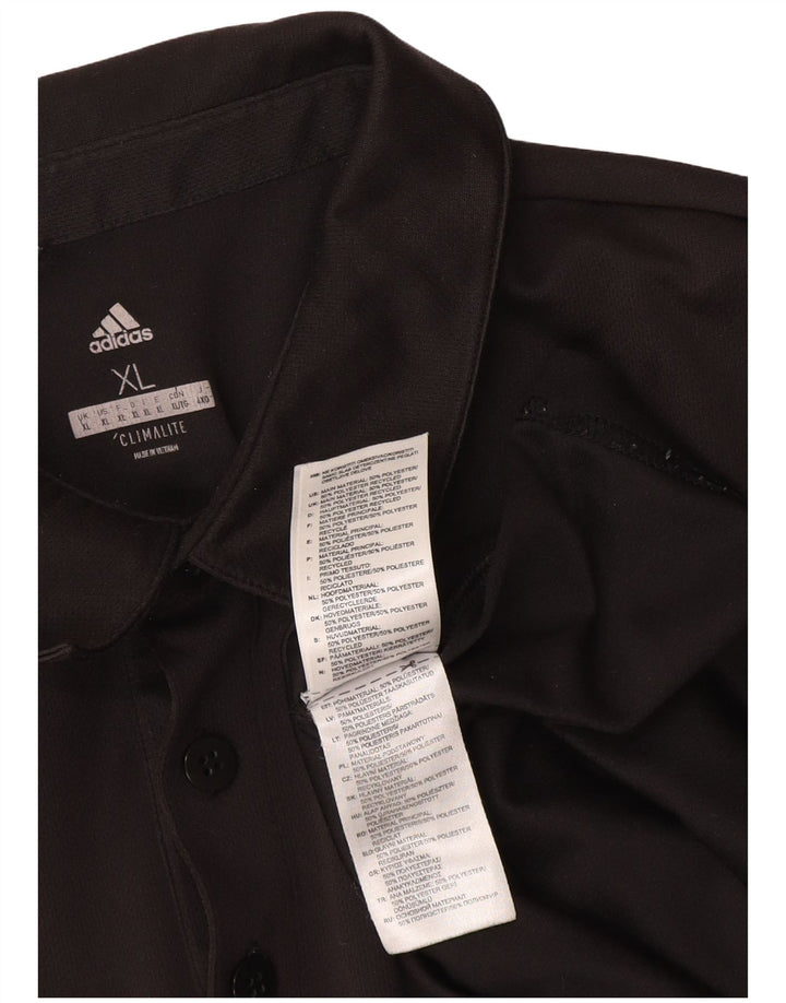 Tricou polo Adidas Climalite pentru bărbați XL, poliester negru