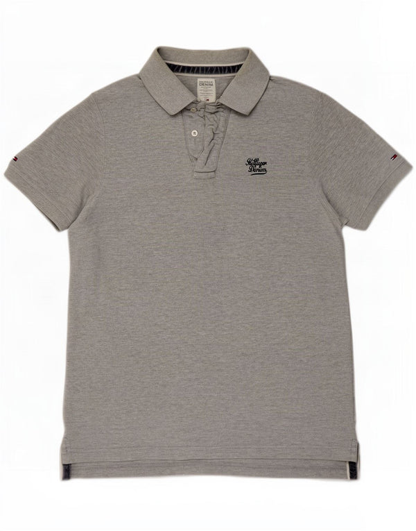 Cămașă polo Tommy Hilfiger pentru bărbați XL, bumbac cu pete gri