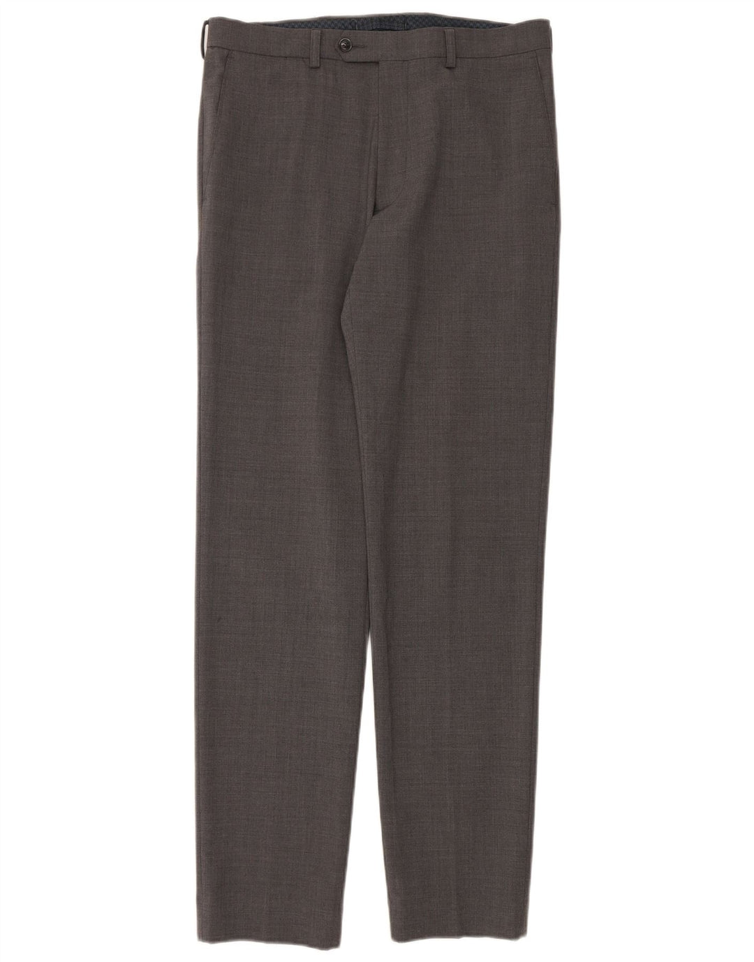 Marks & Spencer Pantaloni de costum slim, croiți, pentru bărbați, L32 L33, lână gri
