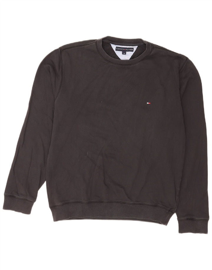 Hanorac pentru bărbați Tommy Hilfiger Pulover mediu din bumbac negru