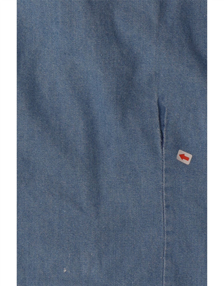 Cămașă de denim vintage pentru femei UK 14 Large Blue