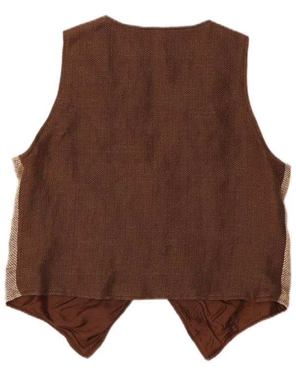 Vestă de damă VINTAGE UK 16 mare maro Herringbone