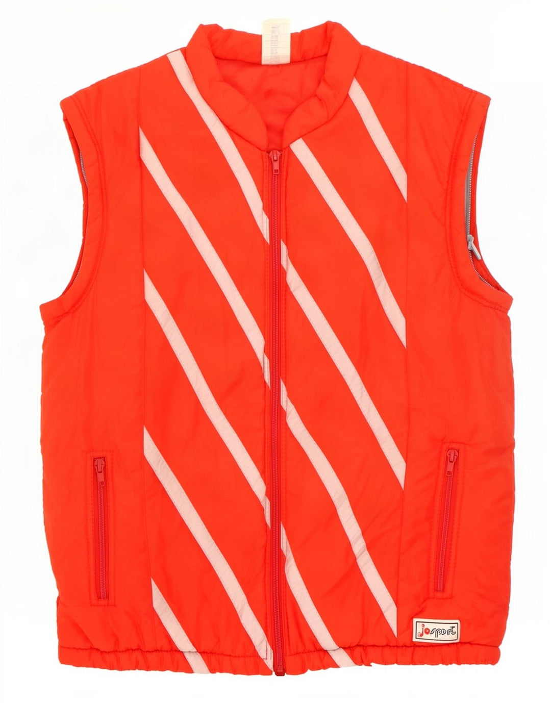 Gilet căptușit pentru femei Vintage IT 42 Poliamidă cu dungi roșii medii