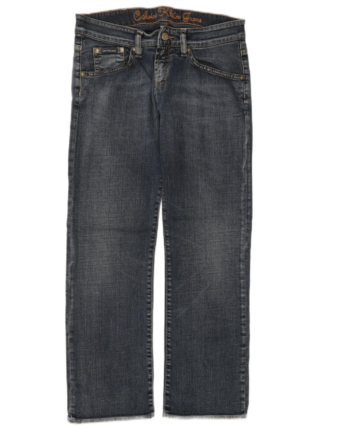 Blugi drepti pentru femei CALVIN KLEIN L30 L27 Bumbac albastru