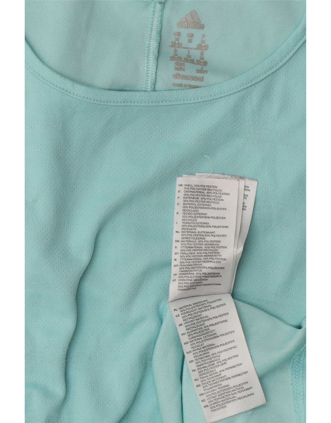 Adidas Climacool Top cu mânecă lungă pentru femei UK 12/14 Medium Blue Poliester