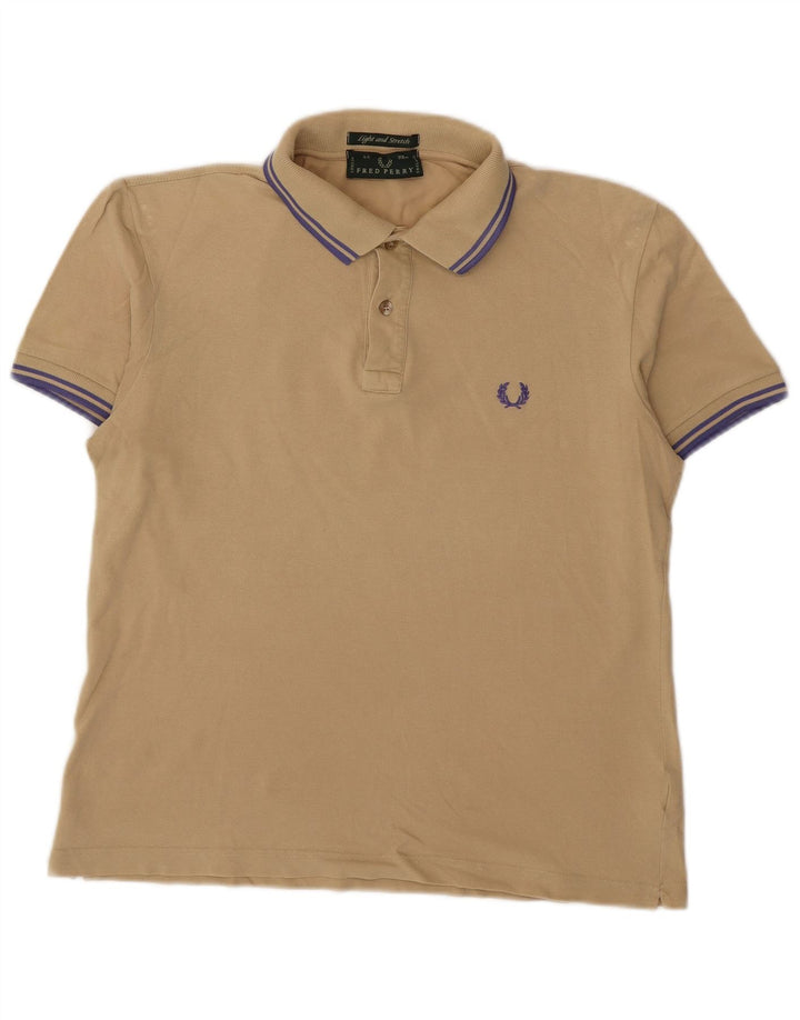 Cămașă polo pentru bărbați Fred Perry, ușor și elastic, bumbac mediu bej