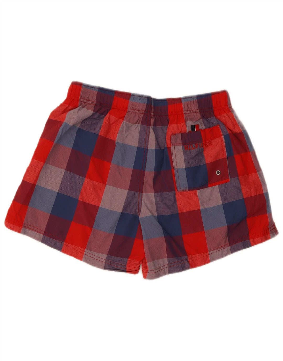 Pantaloni scurți de înot Tommy Hilfiger pentru bărbați, nailon cu carouri medii roșii