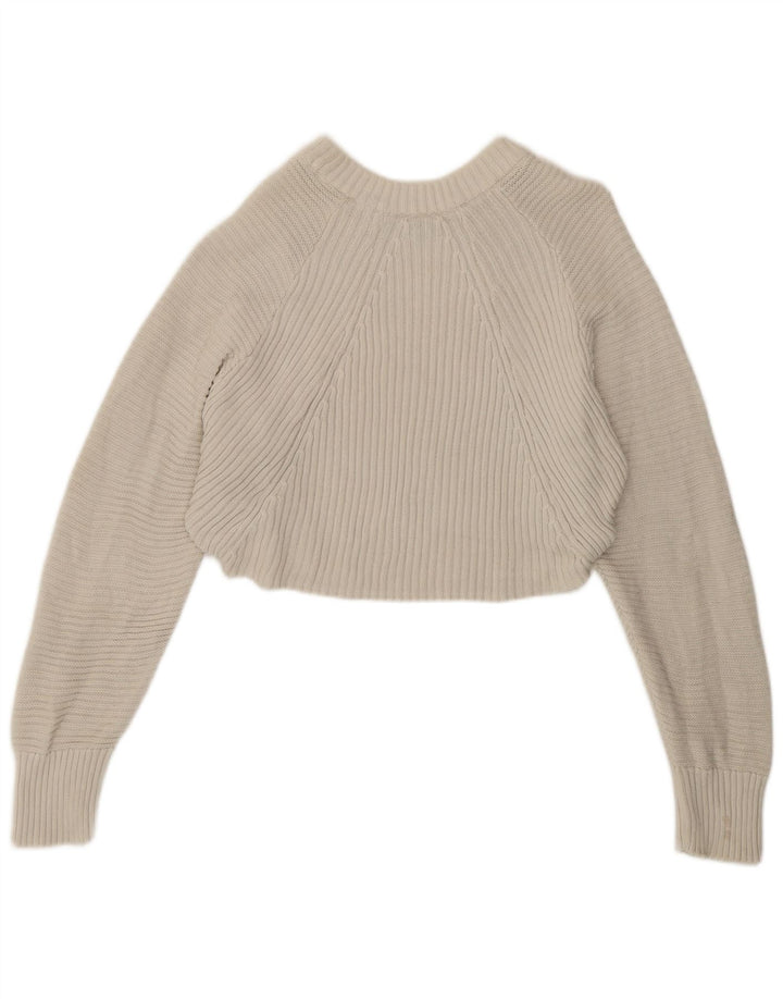 Topshop Pulover Crop Oversized Crew Deck Pulover UK 12 Medium White