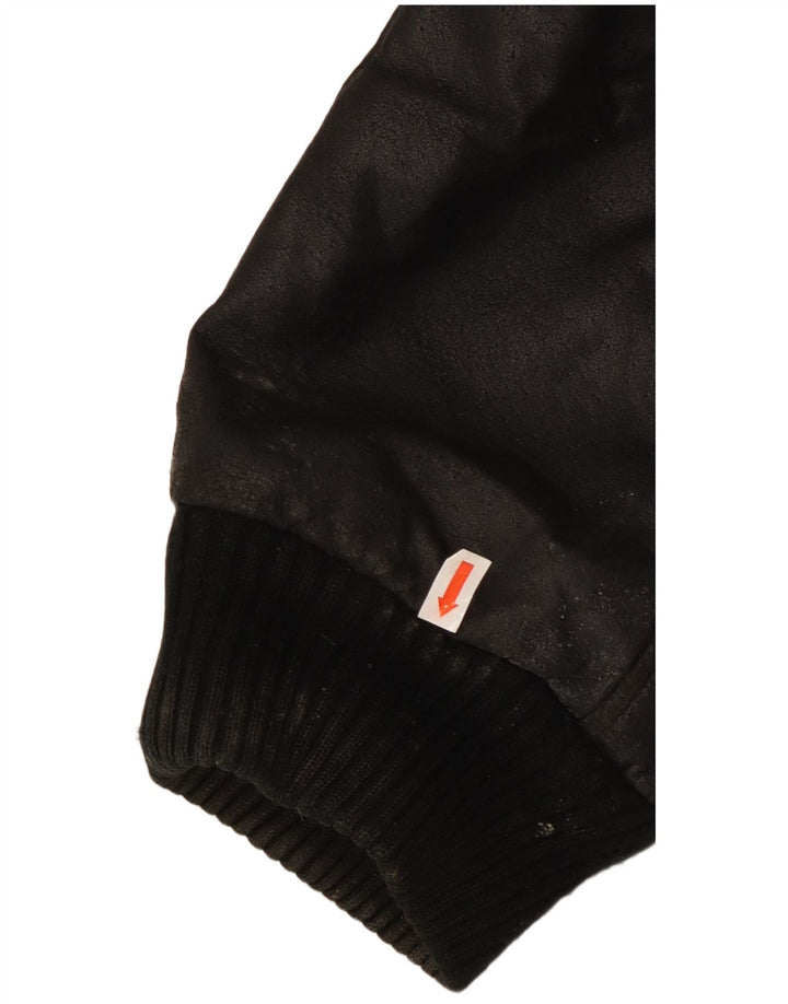 Jachetă din piele vintage pentru bărbați IT 56 3XL din piele neagră