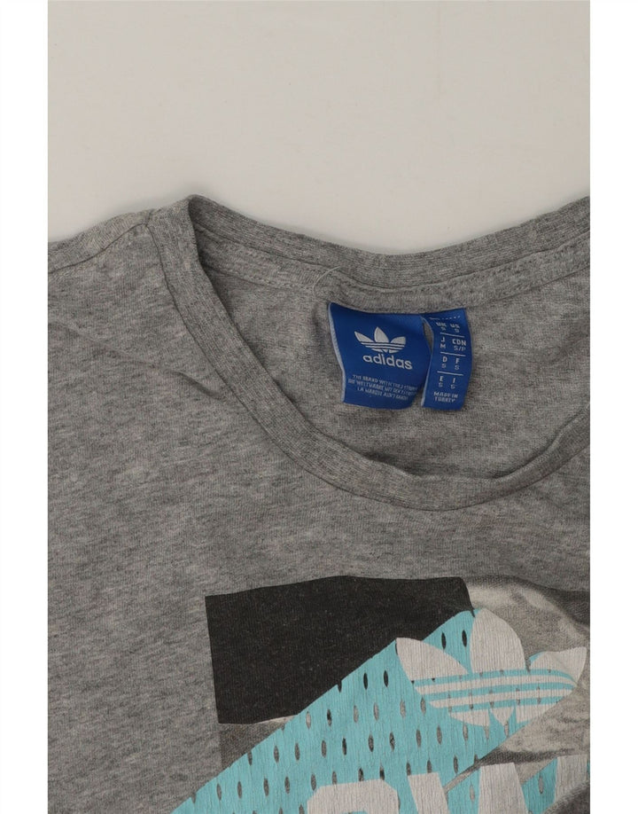 Tricou grafic pentru bărbați Adidas Top mic, gri, pete