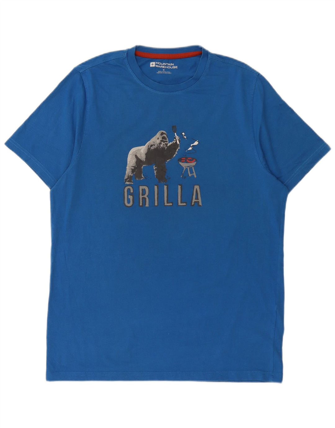 Tricou cu grafică obișnuită pentru bărbați Mountain Warehouse Top din bumbac albastru mediu