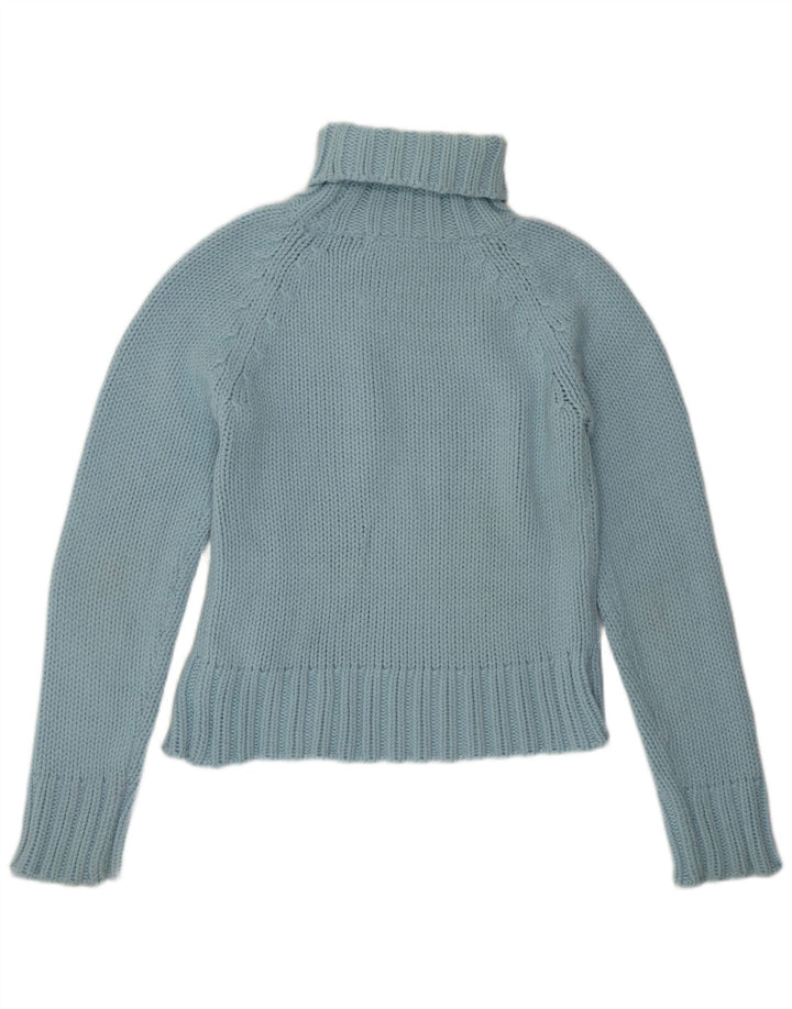 Pulover pentru femei cu gât rulat Zara UK 14 mare, albastru acrilic