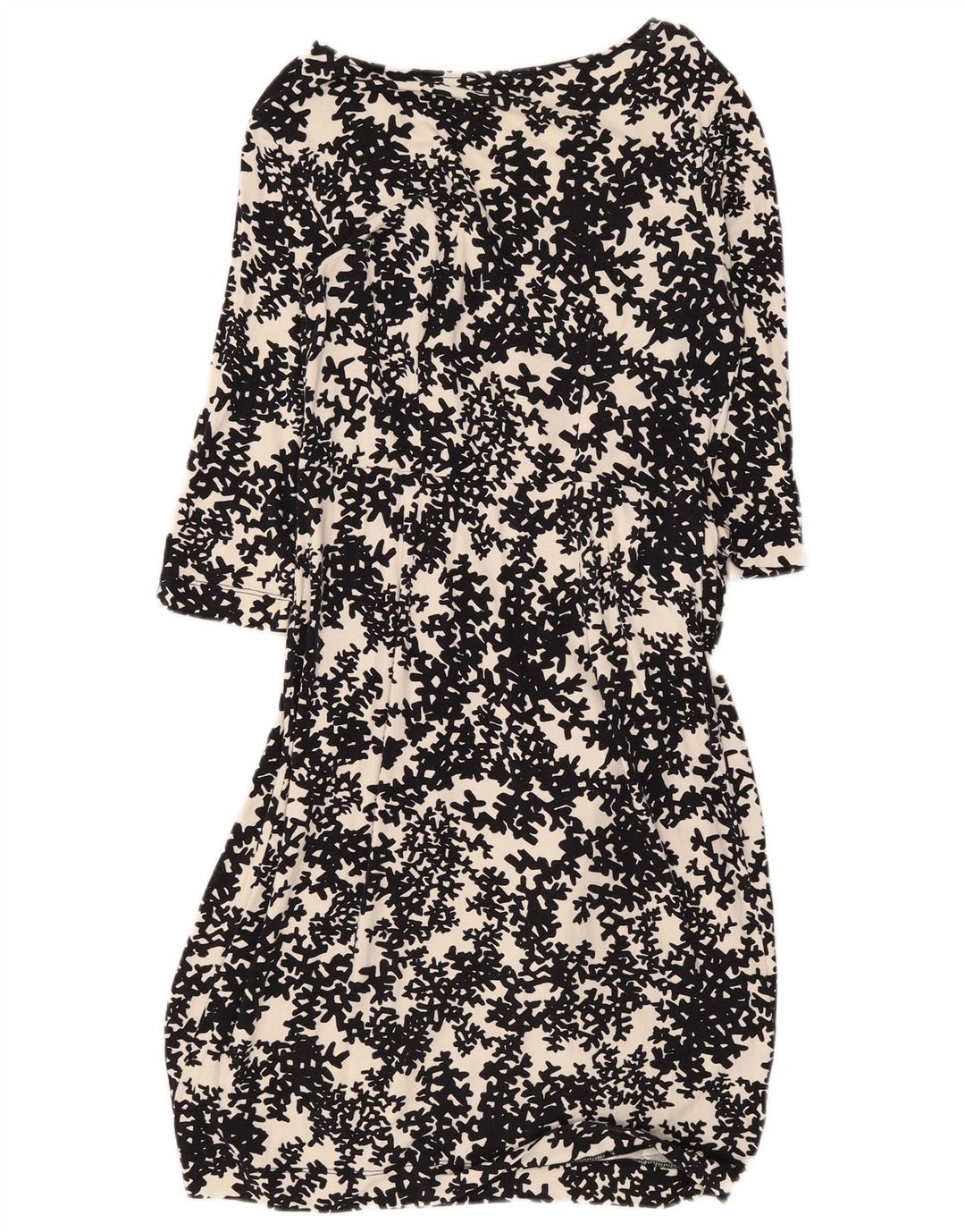 Rochie de bază Hobbs pentru femei cu mâneci 3/4 UK 10 Mic Negru Floral Viscoză