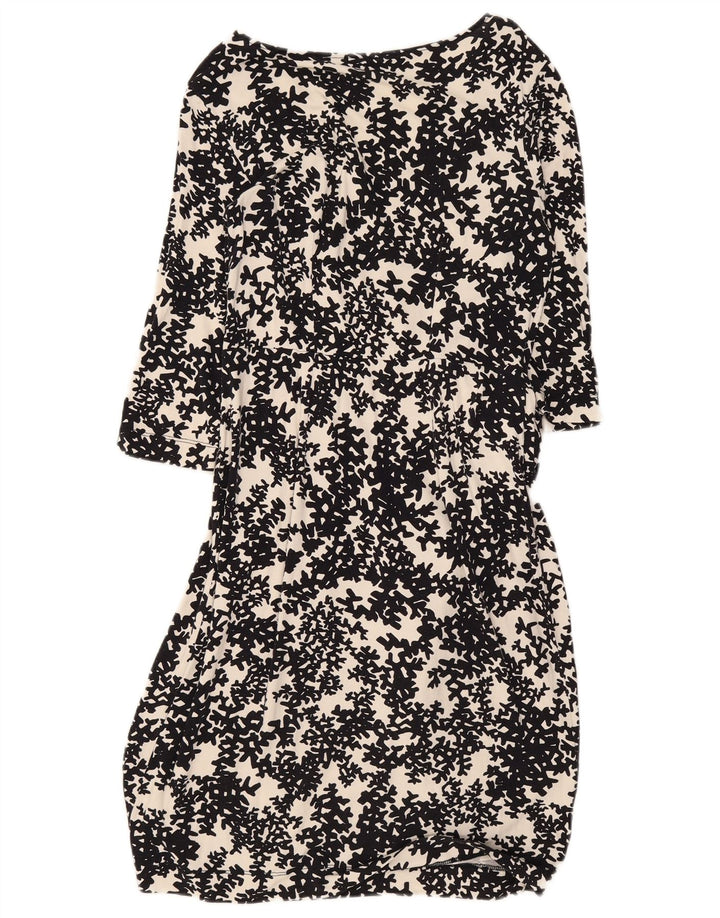 Rochie de bază Hobbs pentru femei cu mâneci 3/4 UK 10 Mic Negru Floral Viscoză