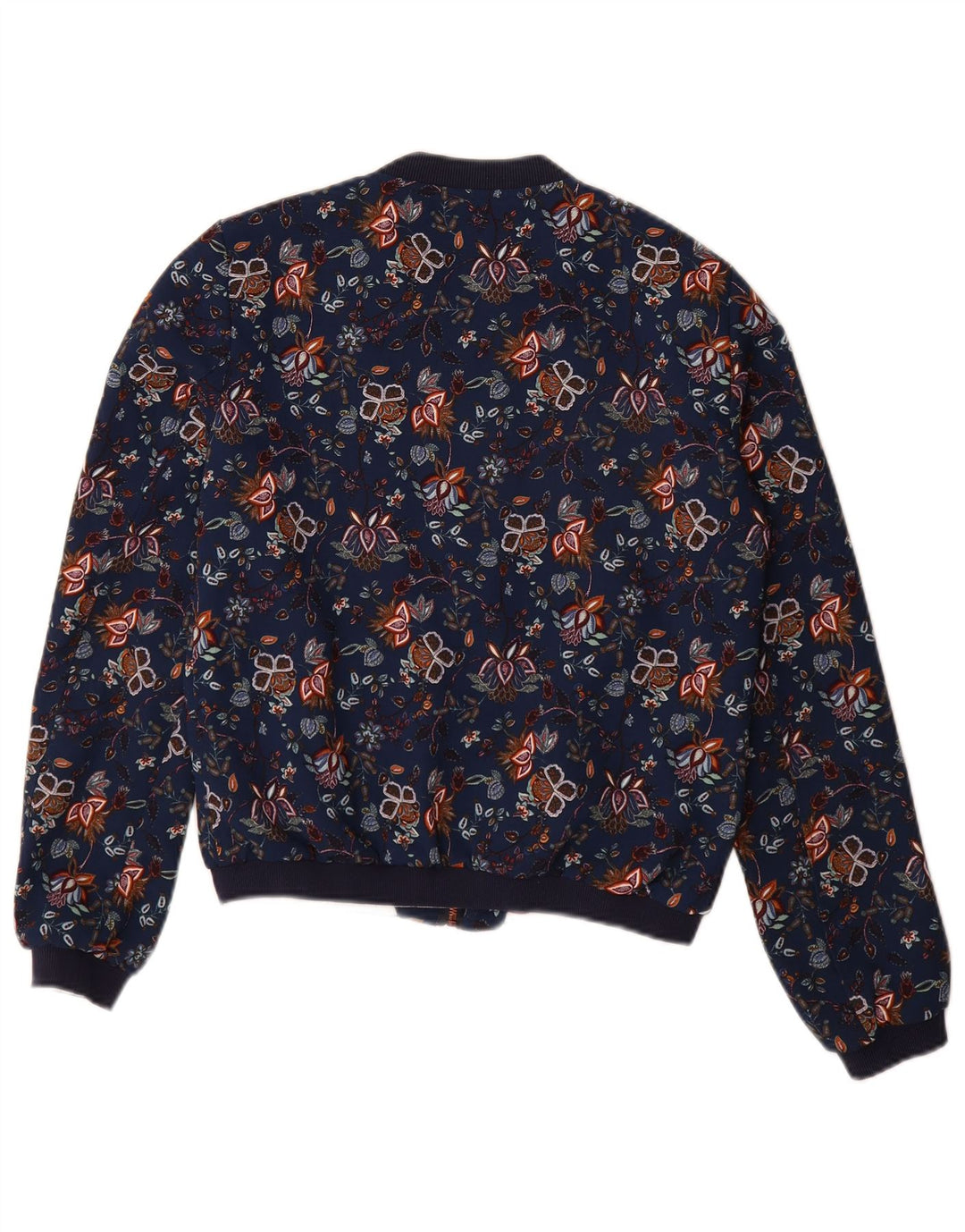 Jachetă Bomber Trafaluc pentru femei Zara UK 10 Mic Albastru Marin Poliester Floral
