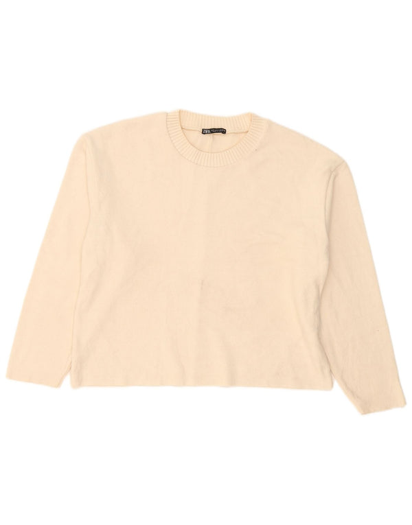 Pulover supradimensionat pentru femei Zara, cu gâtul turn, UK 10, mic, alb