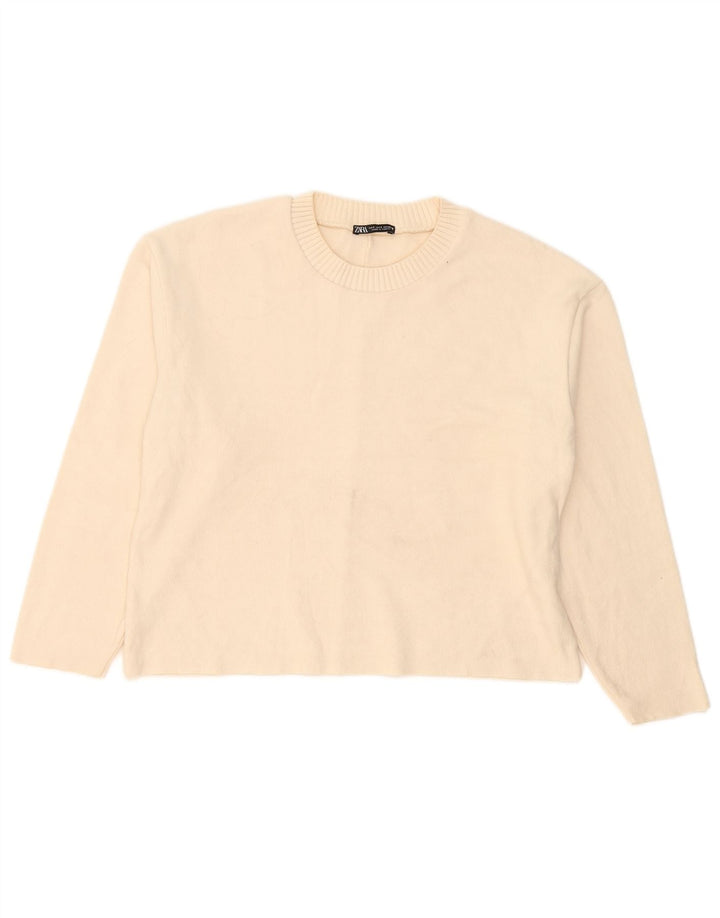 Pulover supradimensionat pentru femei Zara, cu gâtul turn, UK 10, mic, alb