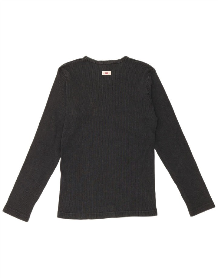 Levi's Top pentru femei cu mânecă lungă UK 12 Medium Black Bumbac