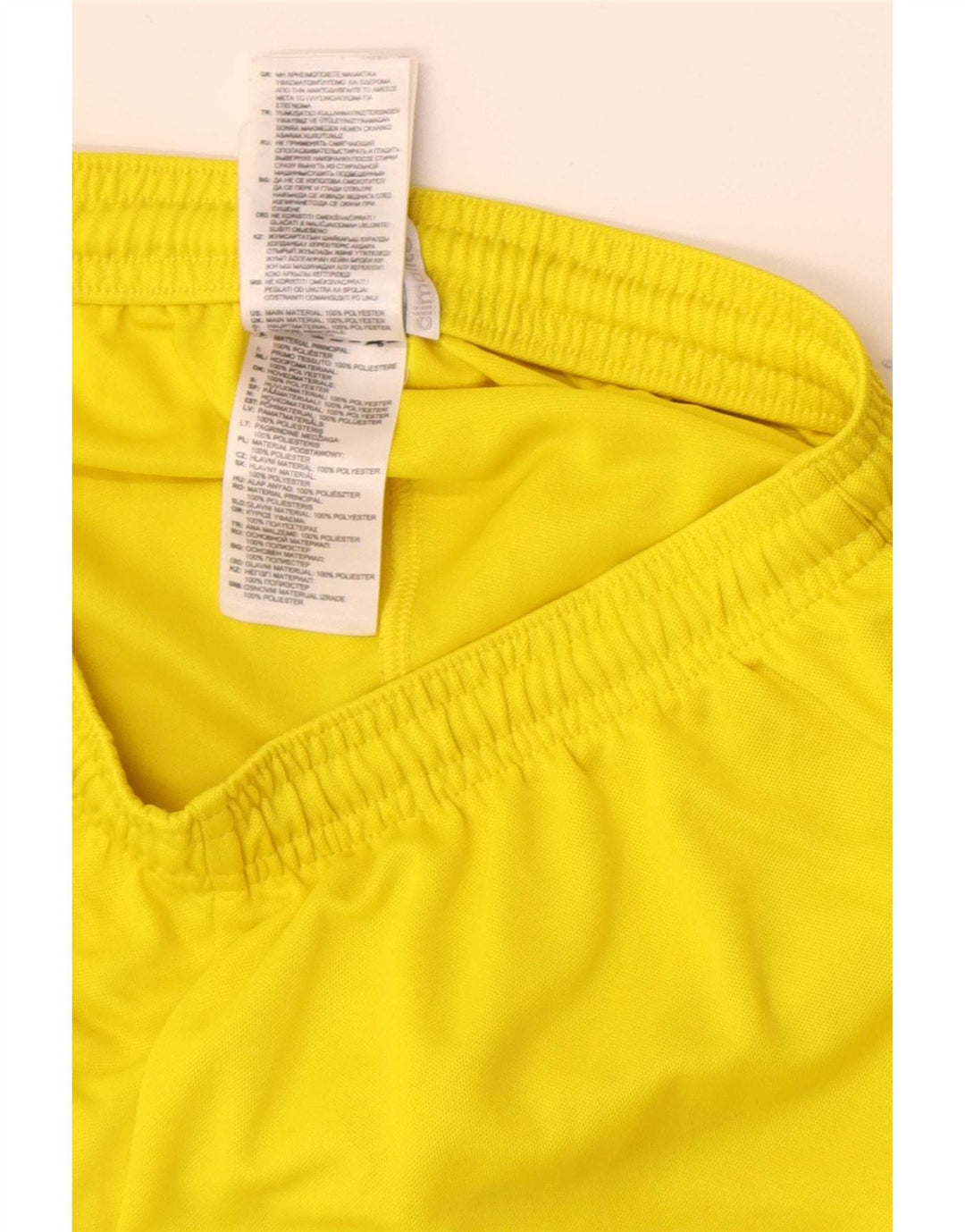 Pantaloni scurți sport adidas Climalite pentru bărbați, poliester galben mic