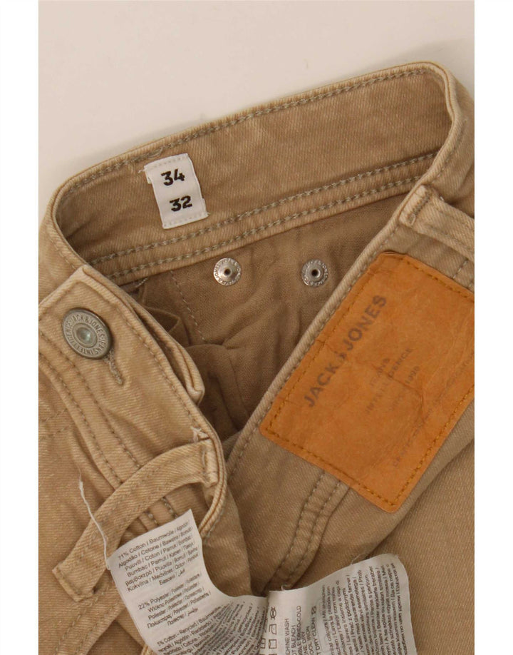 Blugi slim pentru bărbați Jack & Jones W34 L32 bumbac bej