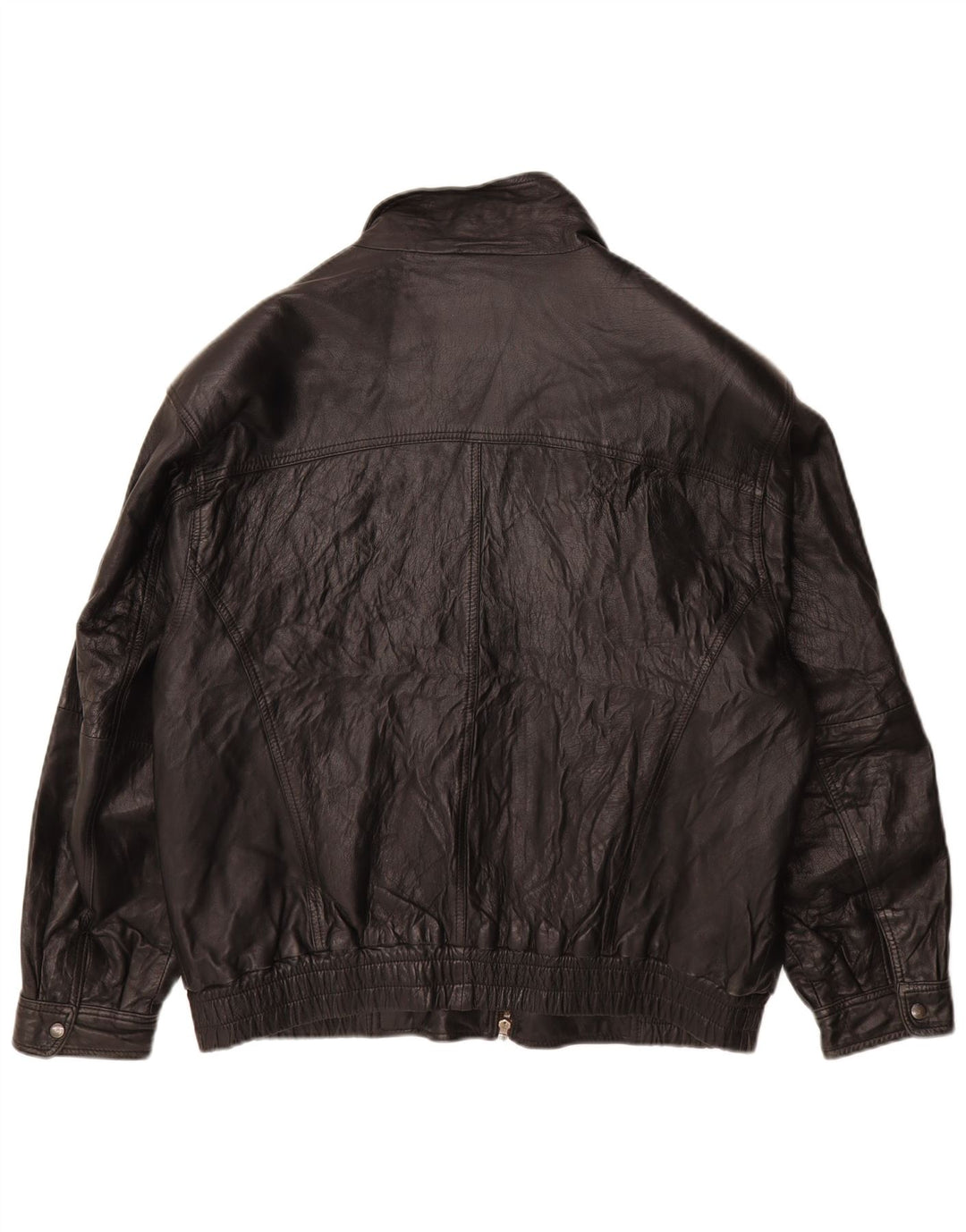 Jachetă de piele vintage pentru bărbați UK 38 Medium Black Leather