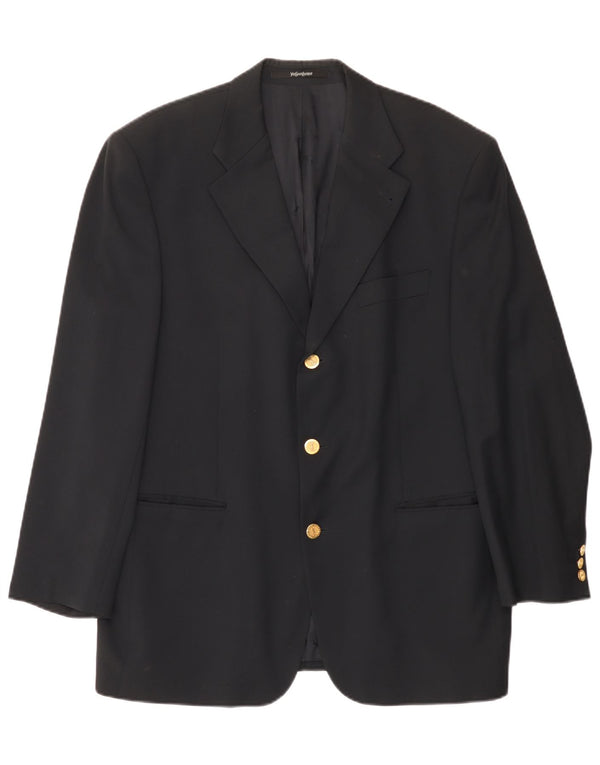 Blazer Yves Saint Laurent pentru bărbați, cu 3 nasturi, UK 42 XL, lână nouă, albastru bleumarin