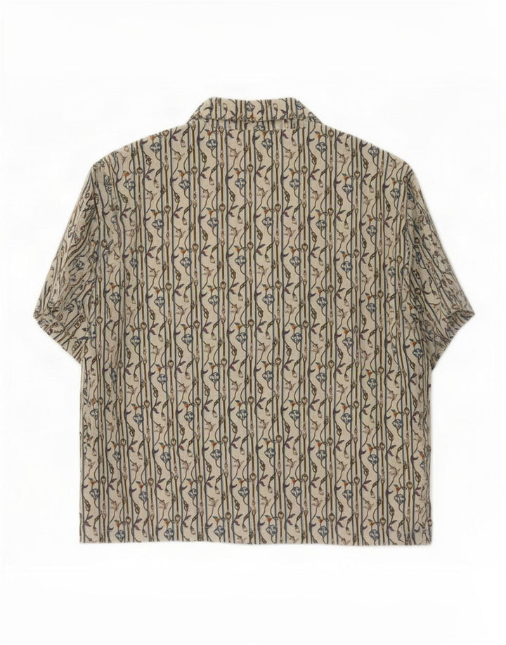 Cămașă vintage cu model abstract pentru femei UK 14 Medium White Nautical