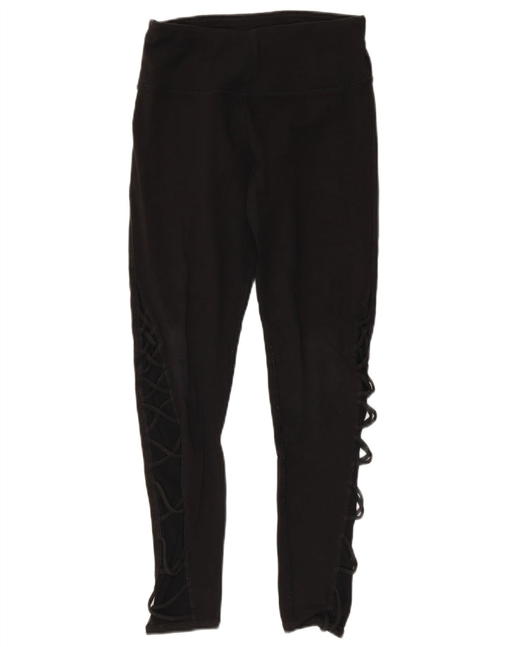 CALVIN KLEIN Leggings cu grafică pentru femei UK 10 Small Black Bumbac