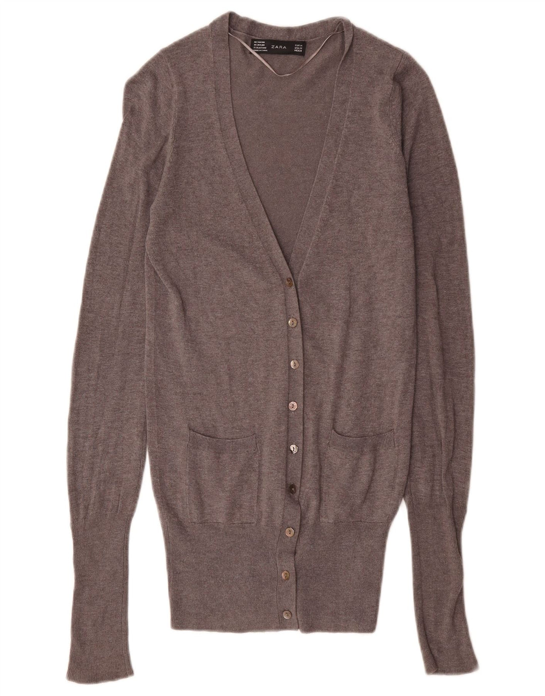 Pulover cardigan pentru femei Zara UK 12, raion gri mediu