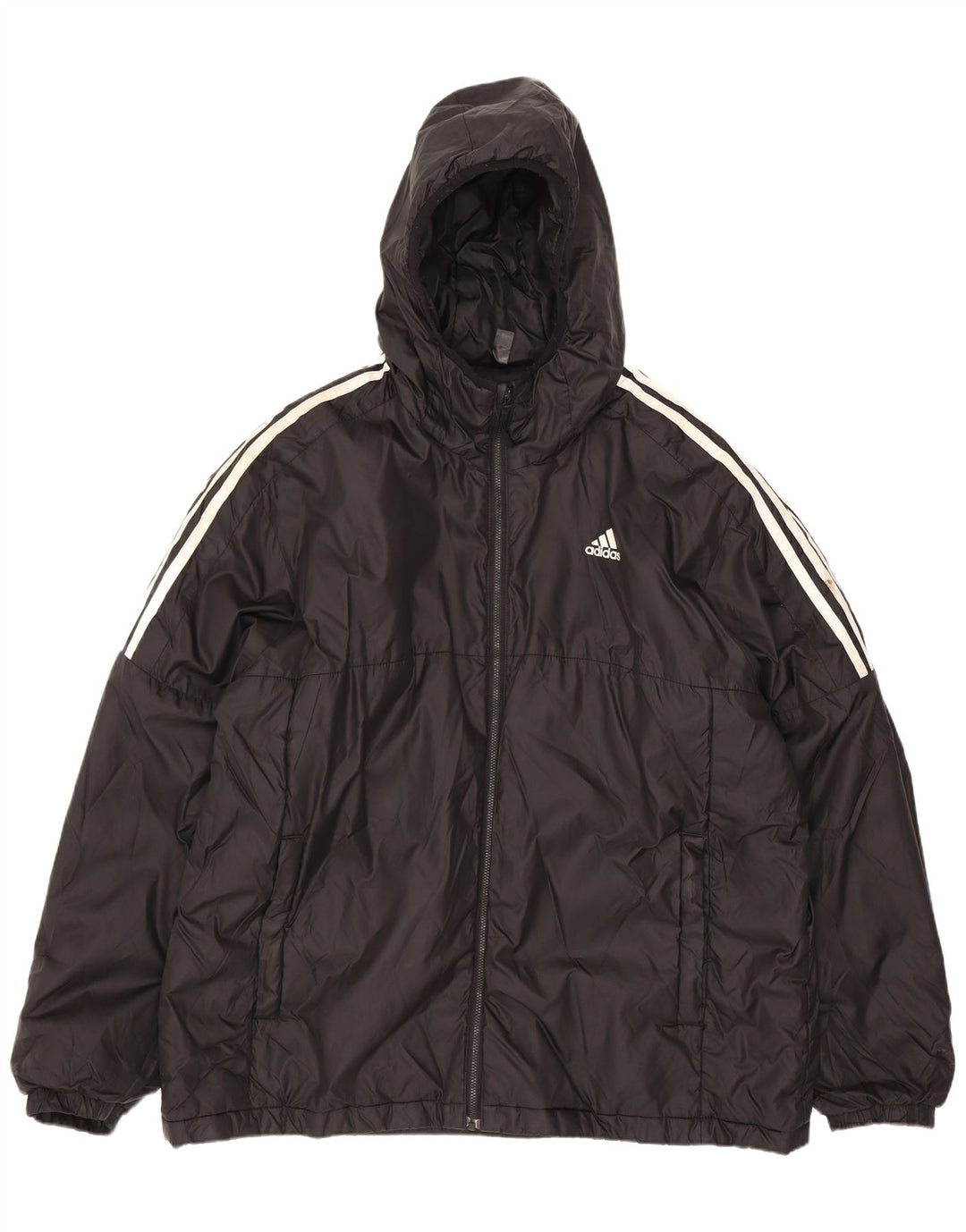 Jachetă căptușită cu glugă pentru bărbați Adidas UK 42 XL poliester negru