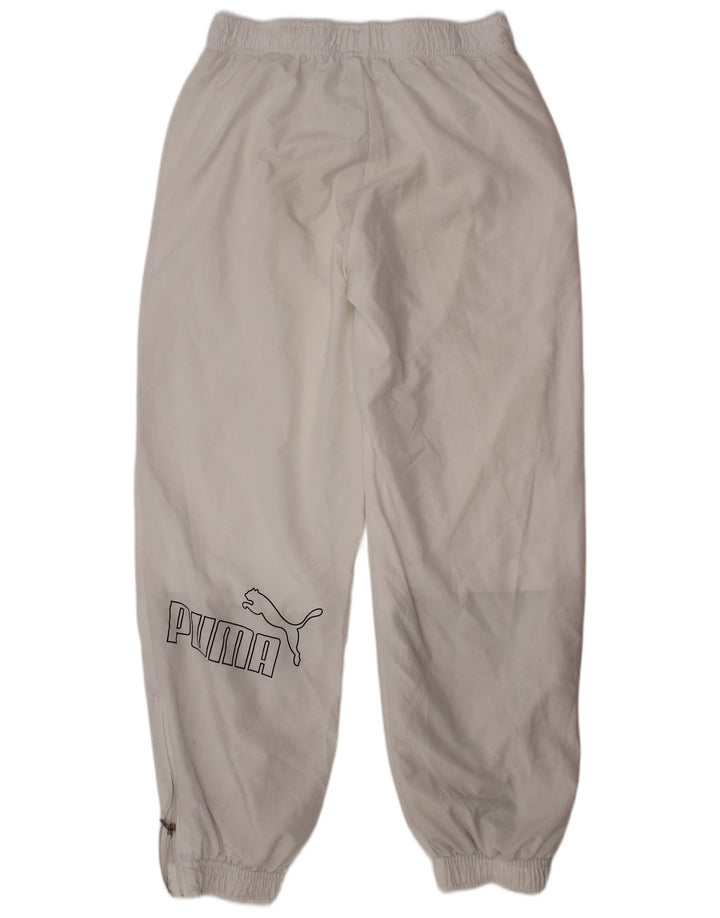 PUMA Băieți Pantaloni de trening Pantaloni de jogging 9-10 ani Poliester alb