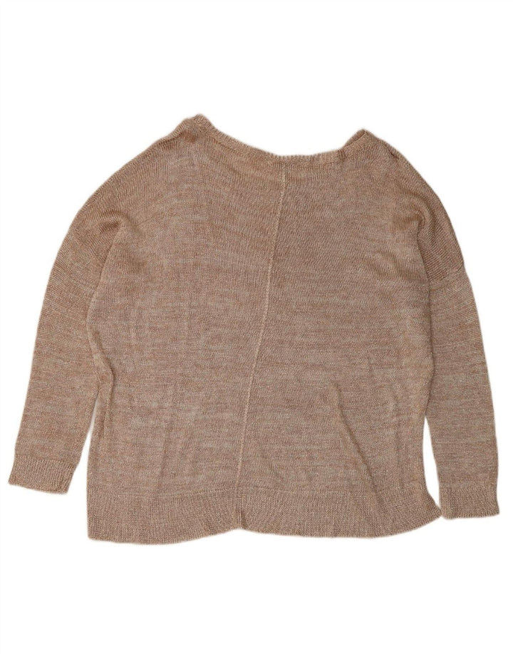 WHISTLES Womens Oversized Boat Neck Jumper Sweater UK 12 Medium Beige