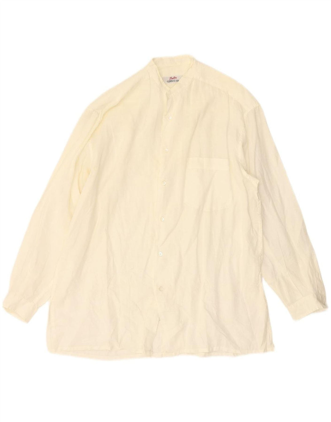 CERRUTI 1881 Mens Shirt Medium Off White Ramie