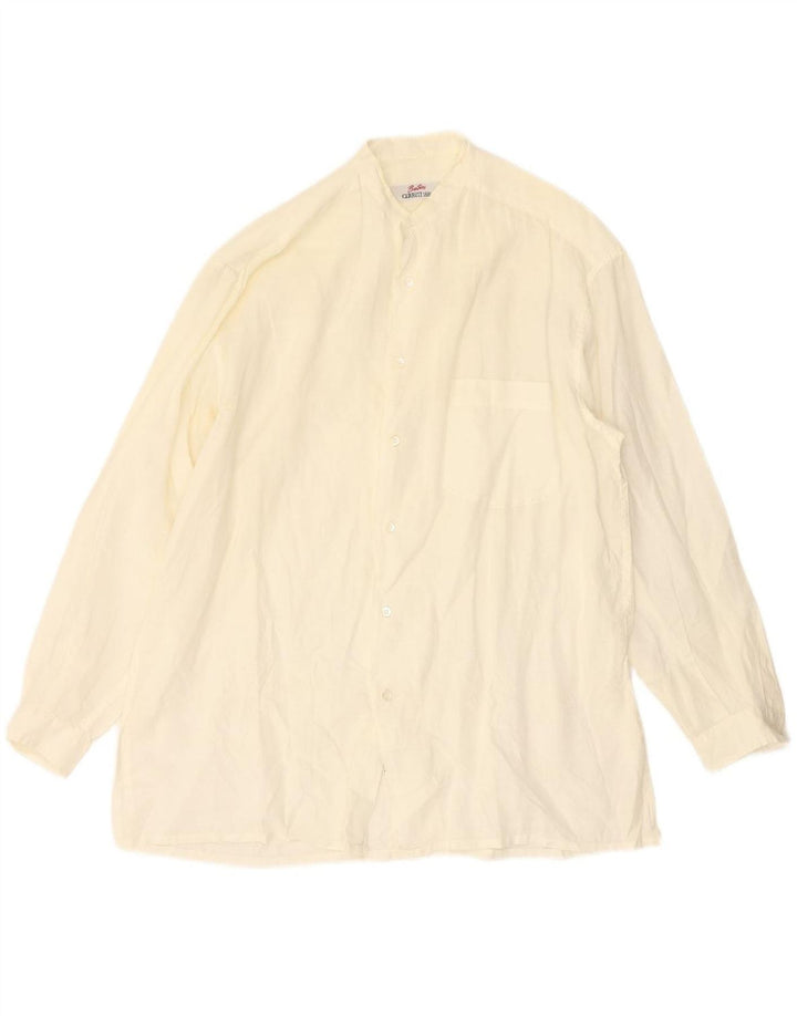 CERRUTI 1881 Mens Shirt Medium Off White Ramie