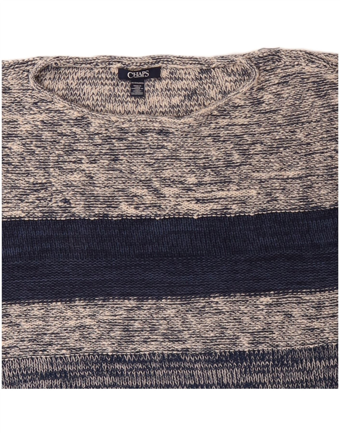 Pulover CHAPS pentru damă, cu mâneci 3/4, cu gât barcă, Marea Britanie 22 3XL, cu dungi gri