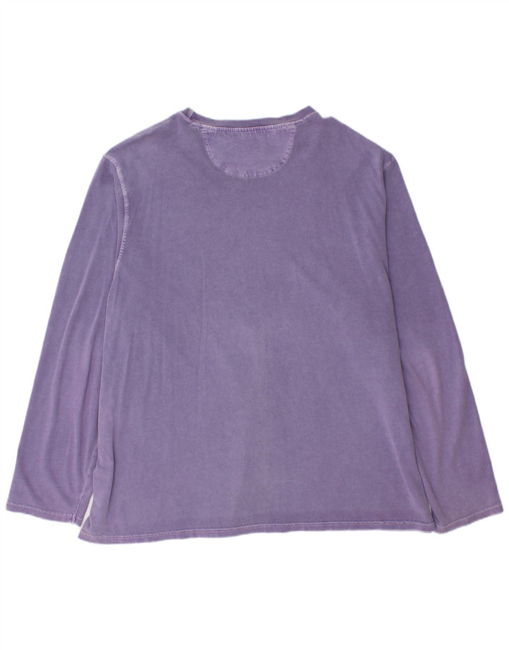Top pentru bărbați Fat Face cu mânecă lungă 2XL, mov, bumbac