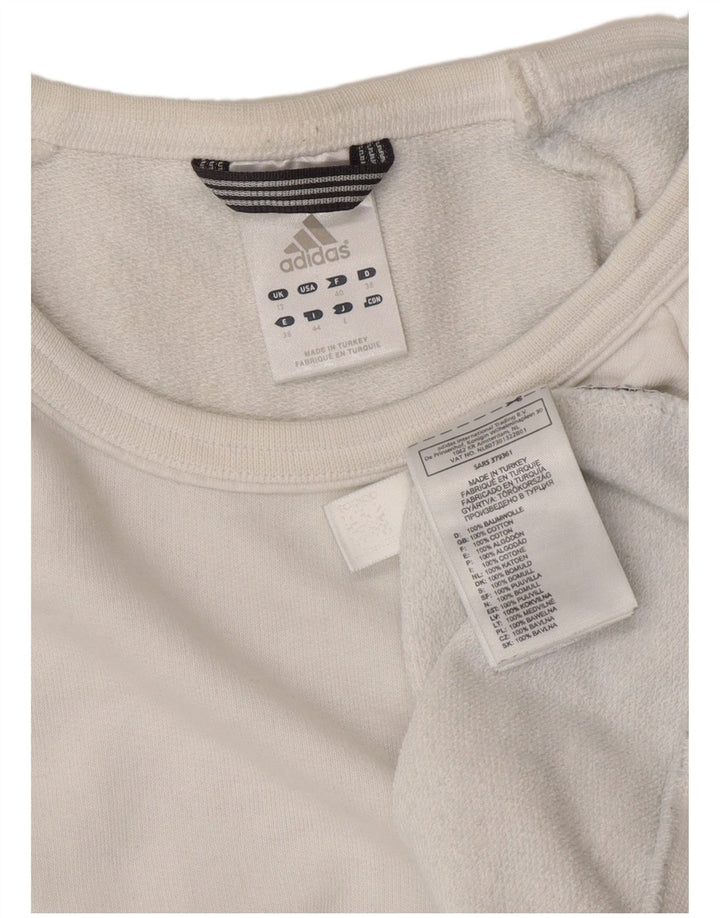 Pulover adidas pentru femei UK 12 bumbac alb mediu