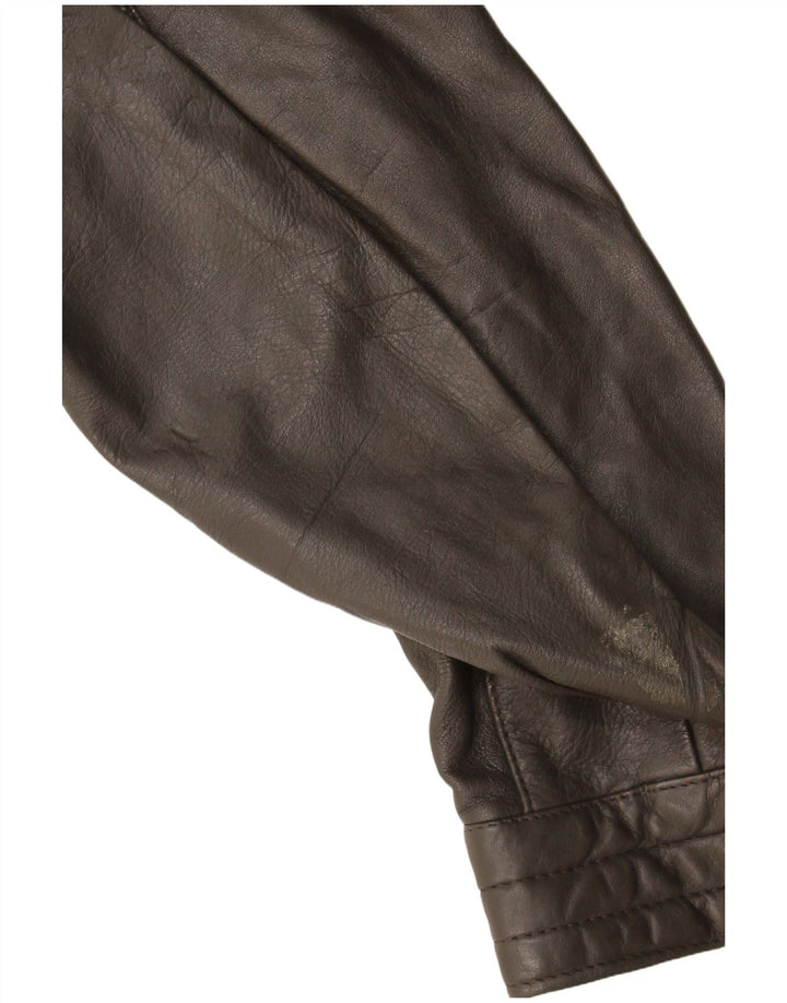 Jachetă militară din piele vintage pentru bărbați IT 44 XS piele gri