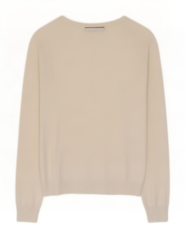 Pulover cardigan pentru femei Zara UK 12, bumbac alb mediu