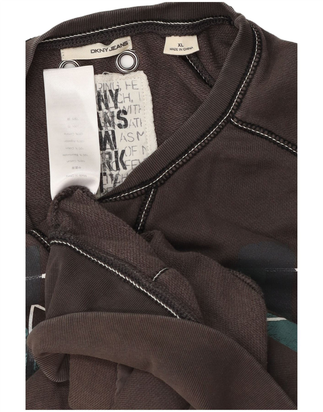 Hanorac grafic pentru bărbați Dkny Jumper XL bumbac gri