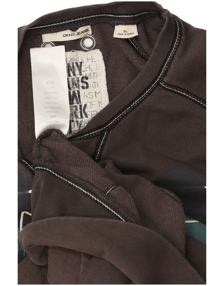 Hanorac grafic pentru bărbați Dkny Jumper XL bumbac gri