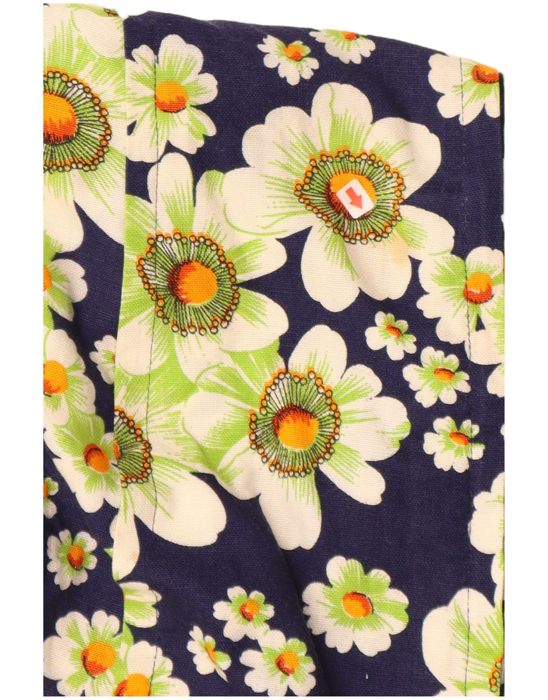 VINTAGE Rochie cămașă cu mâneci scurte pentru femei UK 12 Medium Bleumarin Floral