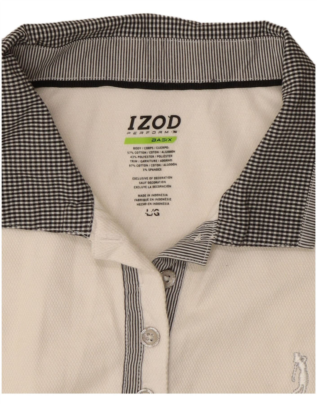 IZOD Tricou polo fără mâneci pentru femei UK 14, mare, alb, bumbac