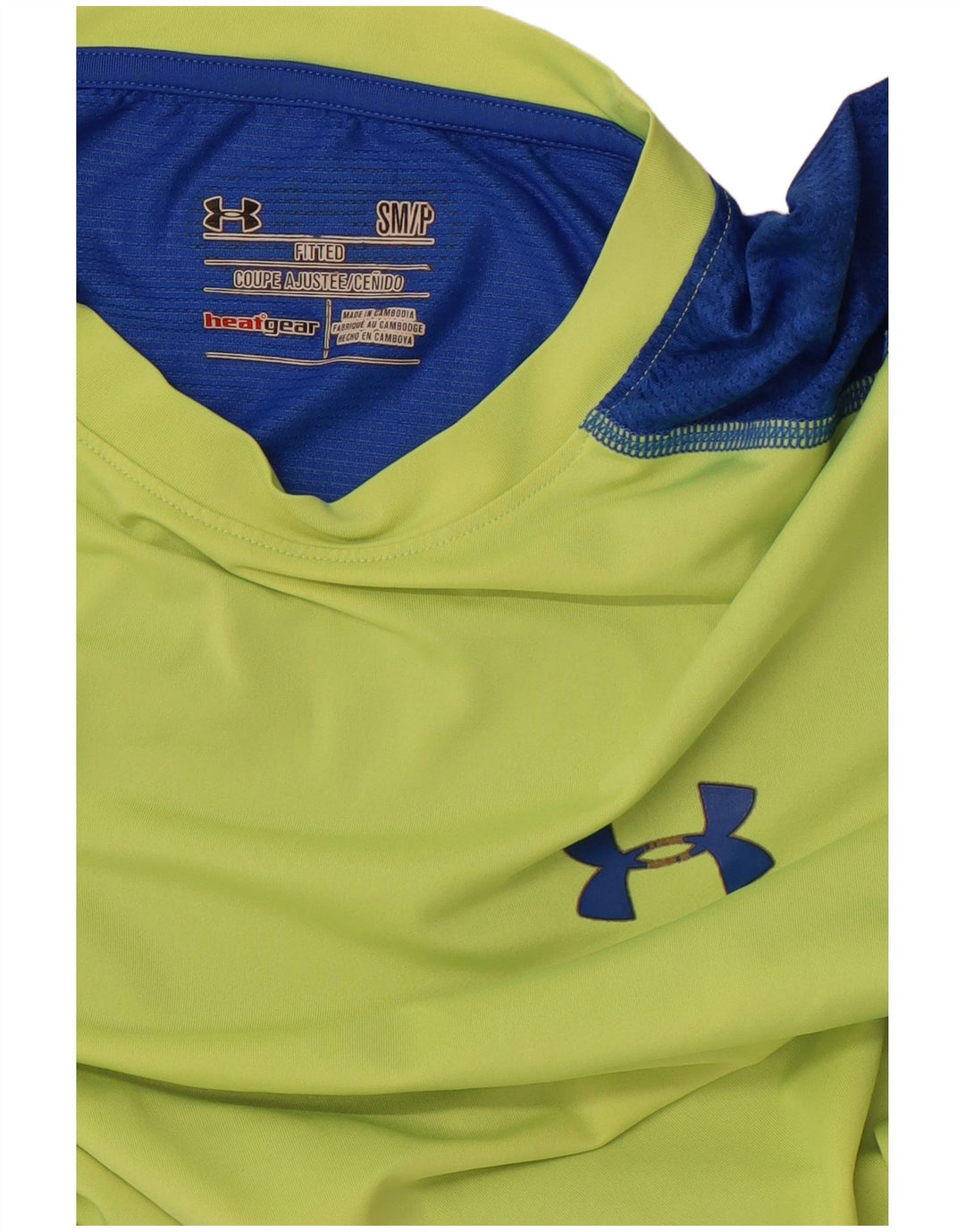 Tricou pentru bărbați UNDER ARMOUR Heat Gear Top mic verde Colorblock