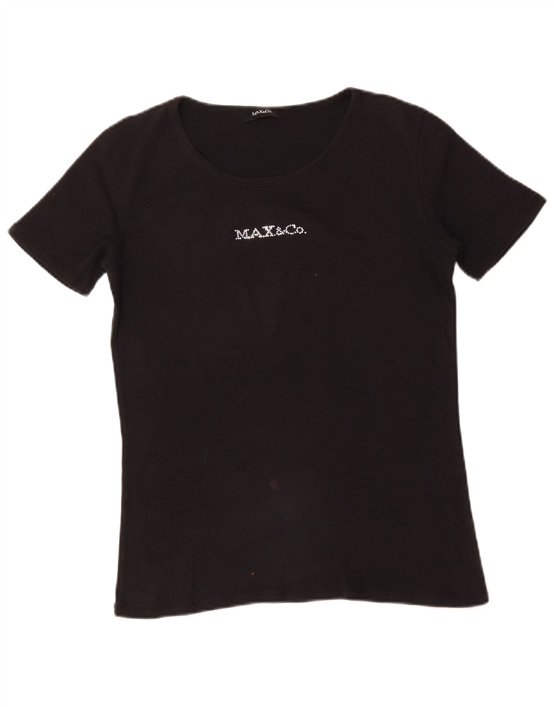 Max & Co. Tricou grafic pentru femei Top UK 14 Large Black