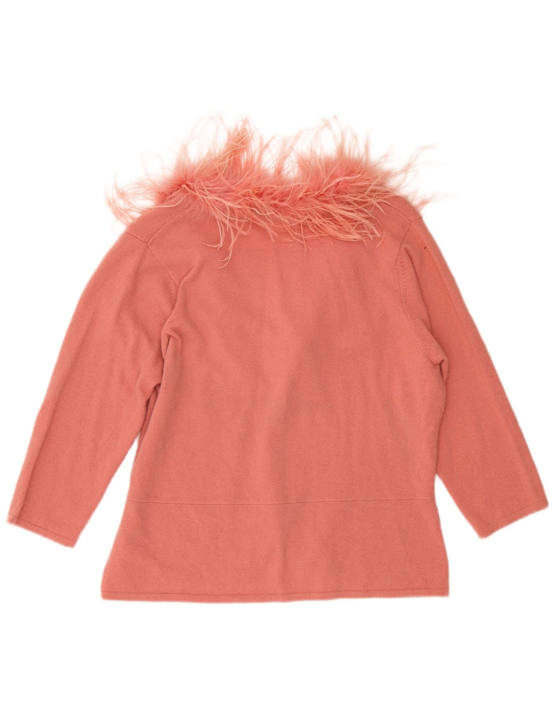 Pulover cardigan pentru femei Monsoon cu mâneci 3/4 UK 18 XL Lână roz