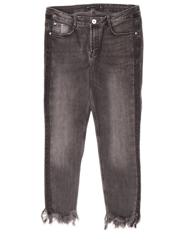 Zara Womens Trafaluc Crop Skinny Jeans EU 42 Large W32 L24 Gri