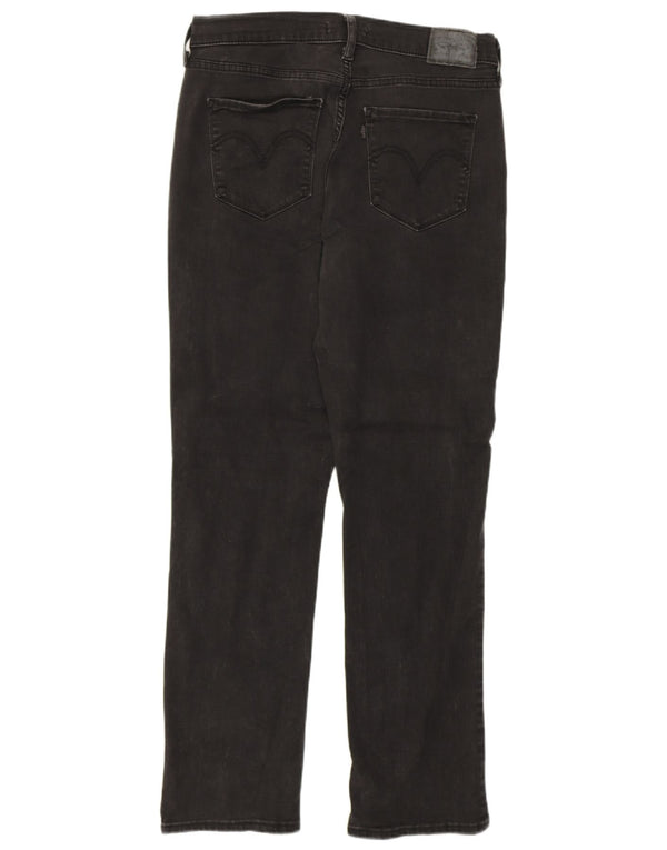 Blugi drepti pentru femei cu talie înaltă LEVI'S US 10 Large W30 L30 Negri